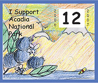 Acadia National Park annual pass with blueberries and sunset.