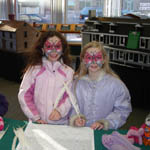 Young visitors sign the Declaration of Independence
