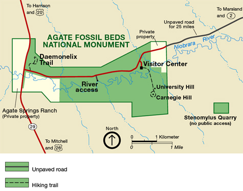 Map of Agate Fossil Beds National Monument