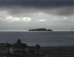 Alcatraz as seen from the Presidio of San Francisco.