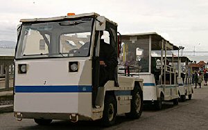 SEAT shuttle on Alcatraz Island.