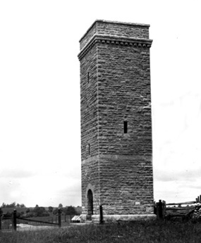 Albert Kern black and white photograph of the tower at Bloody Lane