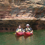 Kayakers at the Mainland Caves