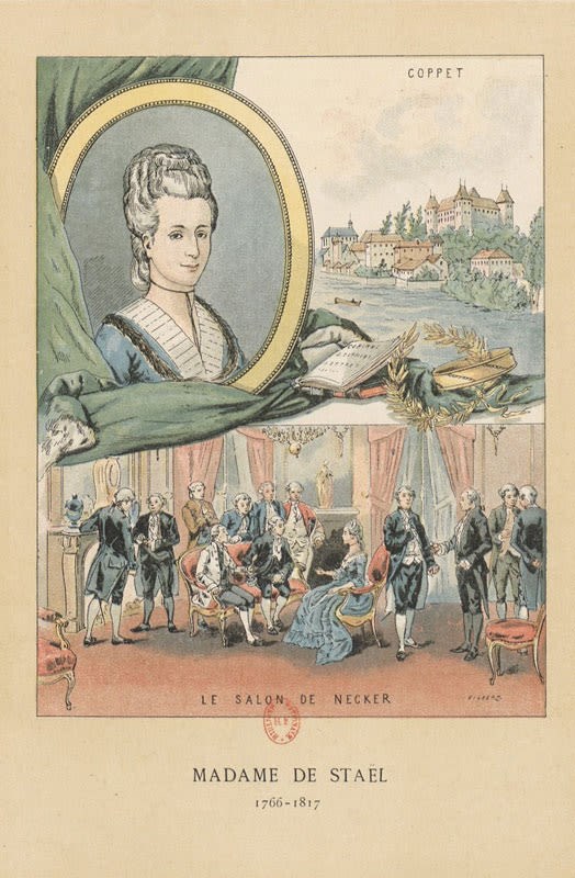 Illustration of the lively Salon of Madame de Staël