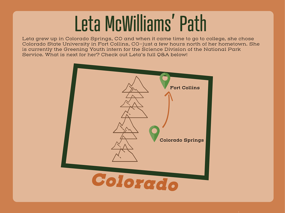 Illustration of a map, line drawn between Colorado Springs and Fort Collins