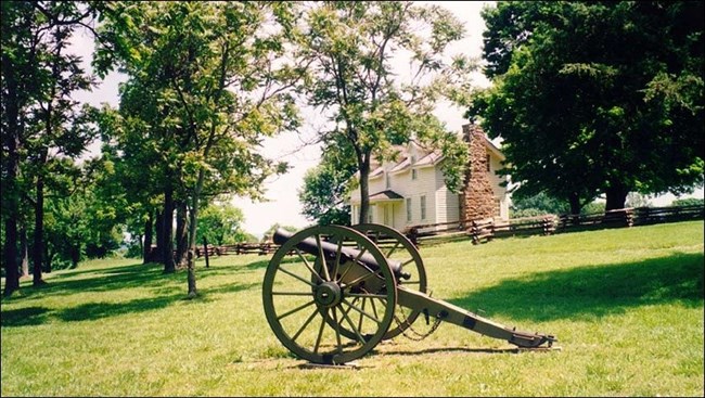 A cannon on a field