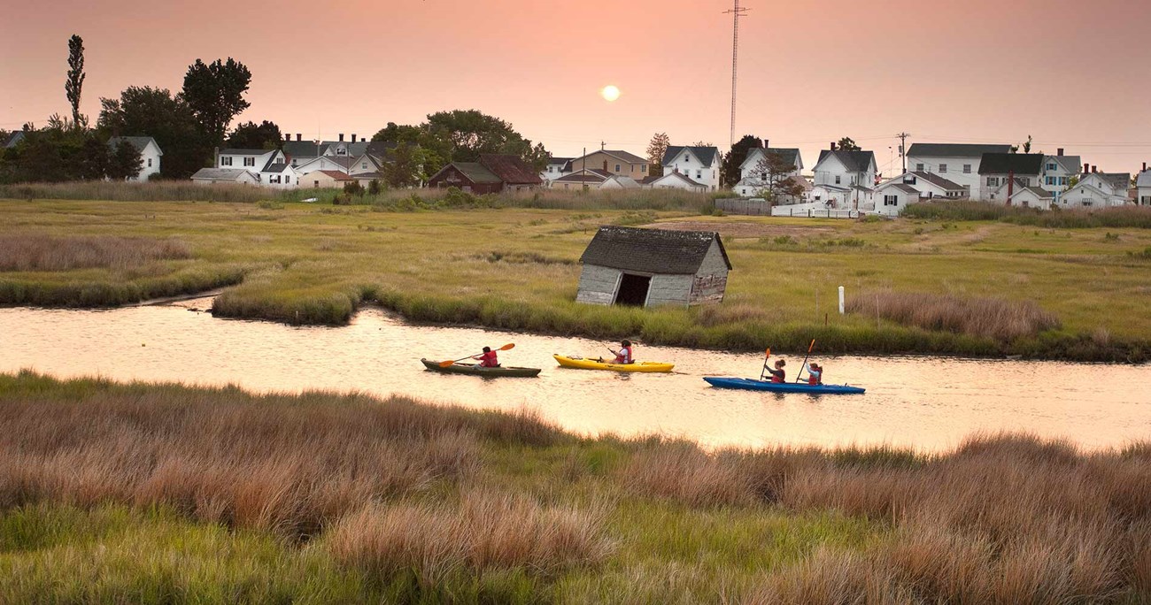 Some boats on the water.