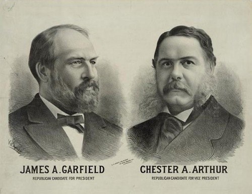 James A. Garfield on the left and Chester A. Arthur on the right