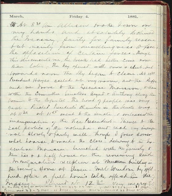 handwritten diary page of James A. Garfield