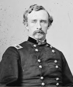 man in Union Civil War uniform and he has blonde hair and mustache