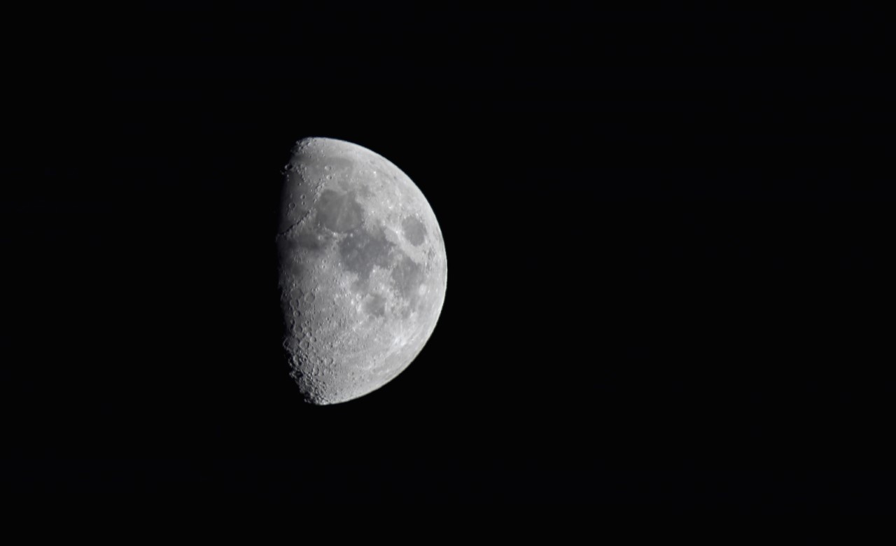Quarter moon at Acadia National Park