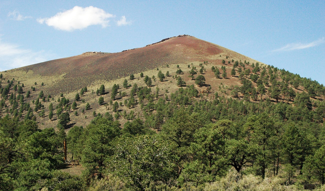 Photo of a cinder cone volcano