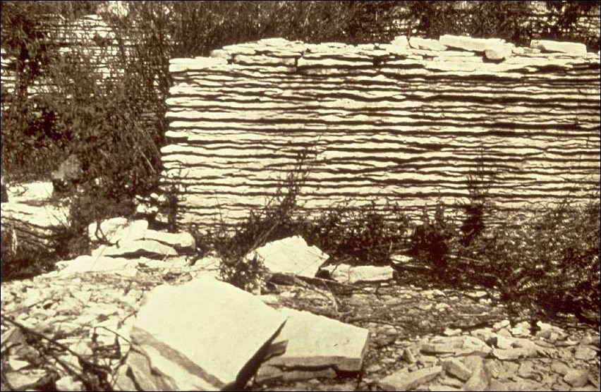 Natural stone outcropping, c. 1910.