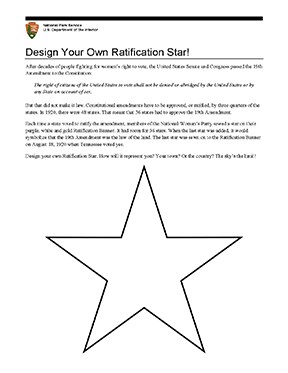Design your own 19th Amendment Ratification Star activity sheet