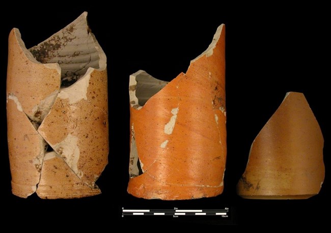 Broken Stoneware bottles from the 17th Street Wharf Site.