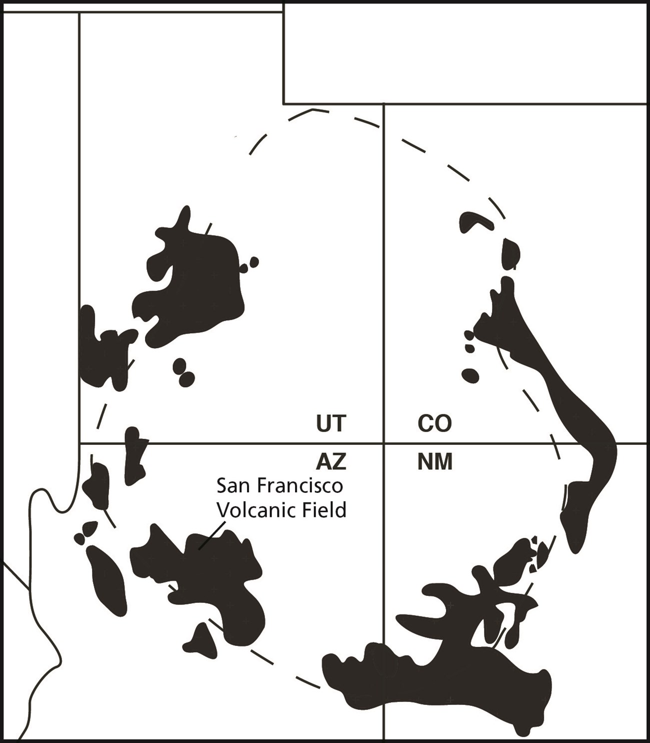 Image of a map of the four corners region