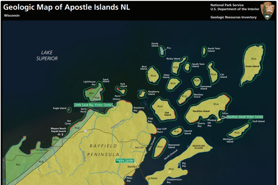 NPS Geodiversity Atlas—Apostle Islands National Lakeshore, Wisconsin (U