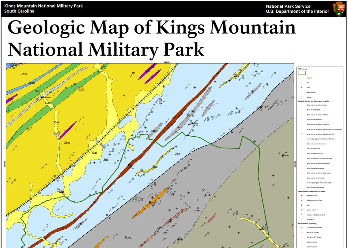 NPS Geodiversity Atlas—Kings Mountain National Military Park, North