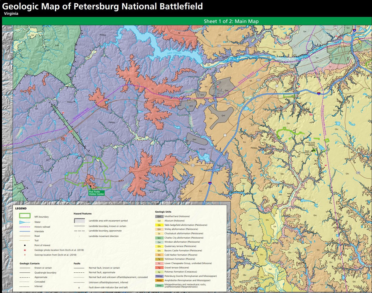 Image of a colorful geologic map