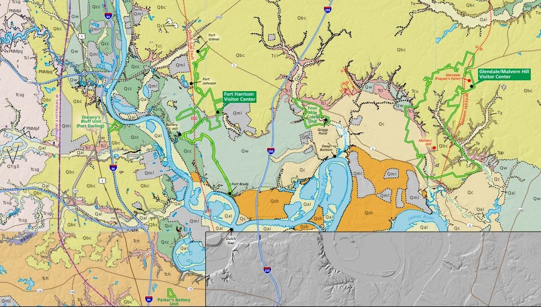 Image of a colorful geologic map