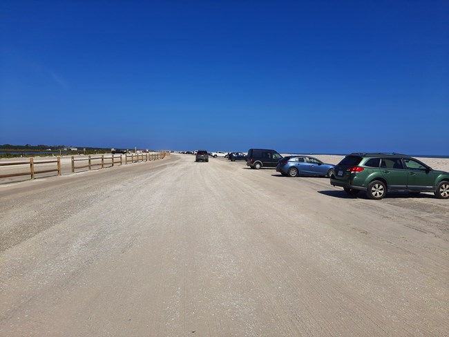 The Virginia district parking lot was repaired in the fall of 2023 with crushed clamshell after storm damage.