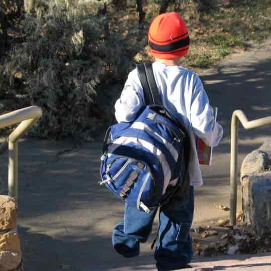 Child on a field trip to Aztec Ruins
