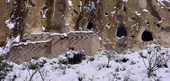talus house with snow