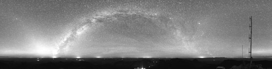 Night sky panorama from the summit of Emory Peak