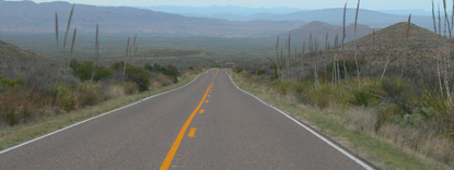 The desert road goes on and on