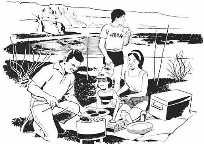 Family enjoying a picnic