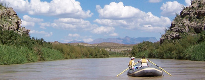 Exiting Santa Elena Canyon at high water.