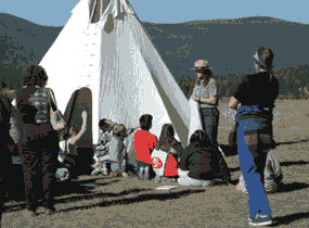 Tipi Pitch with local school