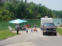 Campers and Ranger at Dale Hollow Lake.