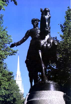Old North Church and Paul Revere Statue