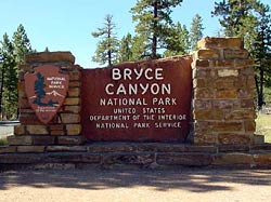 Main Entrance Sign for Bryce Canyon National Park