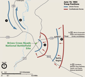 The Battle of Brices Cross Roads can be easily understood when visiting the site.