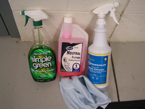 Green cleaning products currently in use.