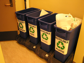 Recycling center for employee use.