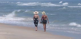strolling along the beach