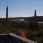View of the two lighthouses at Cape Henry