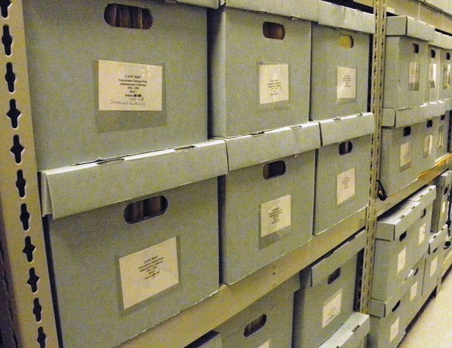 Archives storage at Southeast Utah Group Museum and Archives.