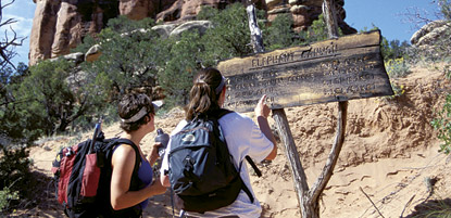 photo: Hikers on the trail to Chesler Park