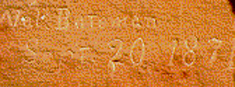 Early Pioneers carved their names on the rocks of Capitol Reef, this carving is from Nel Bateman, Sept 20, 1871