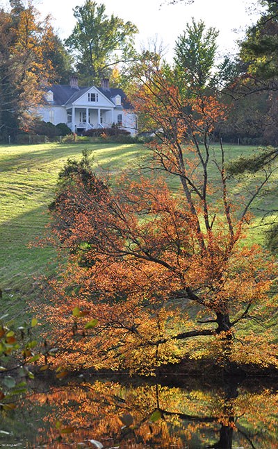 View of Sandburg Home in fall