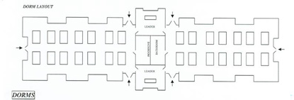 sketch of Round Meadow dorm layout