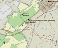 thumbnail image of a map of the Cedar Creek and Belle Grove National Historical Park area