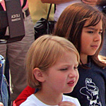 Young visitors observing a Golden Eagle being released back into the wild at Cedar Breaks National Monument.