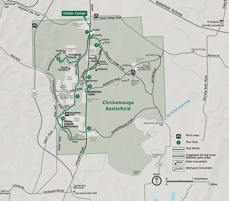 Chickamauga Tour Map