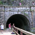 Photo of Paw Paw Tunnel with visitors.