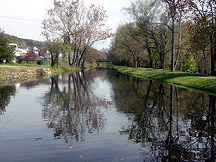 Photo canal as it flows past the town of Hancock, Maryland